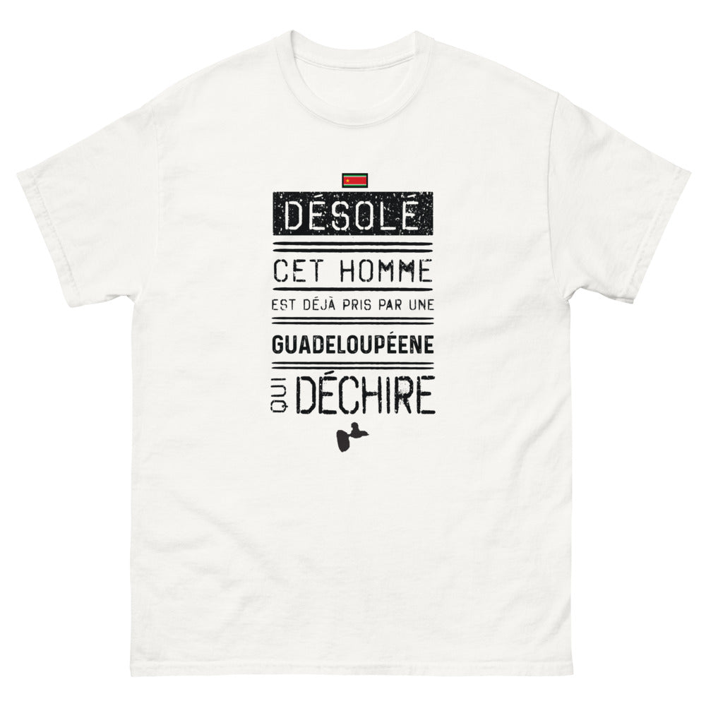 T-shirt Guadeloupe blanc - Désolé, cet homme est déjà pris