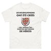 T-shirt Bourgogne blanc - Même Les Comtois Ont Besoin de Héros