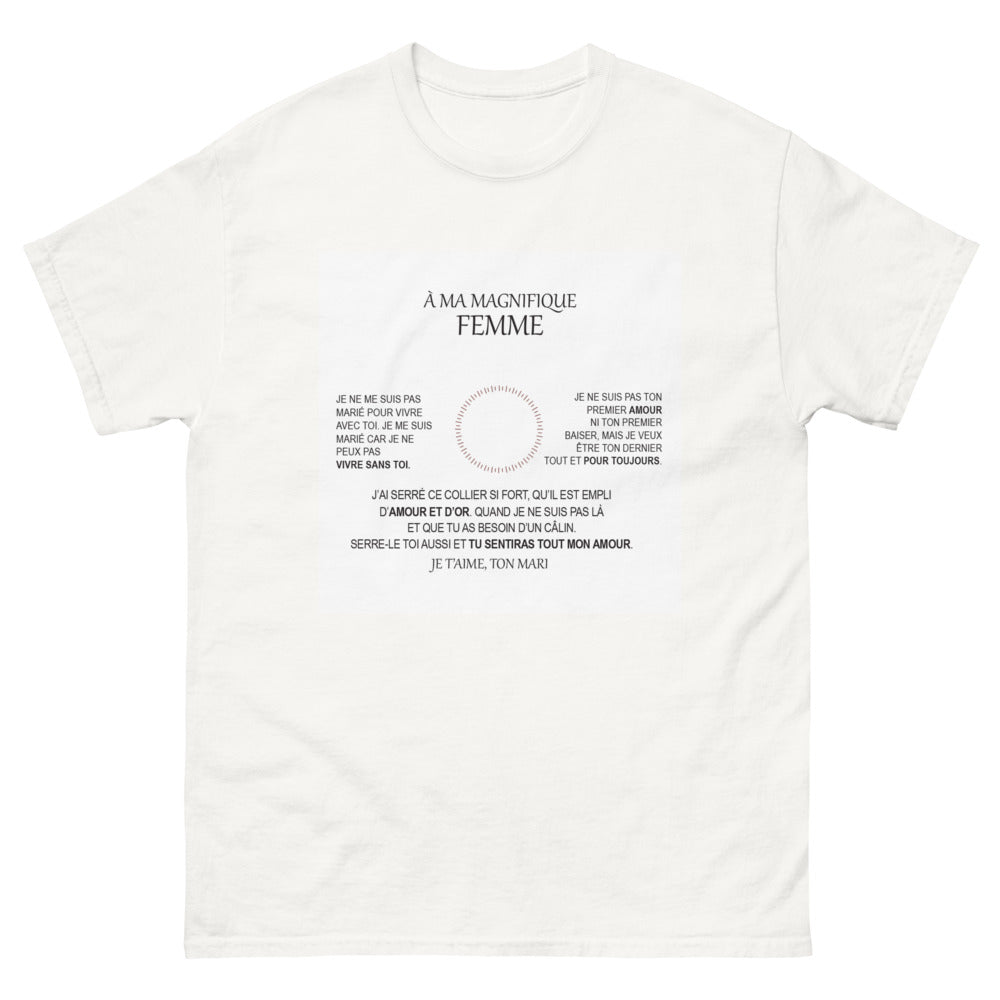 T-shirt amour éternel blanc - Message d'amour chaleureux