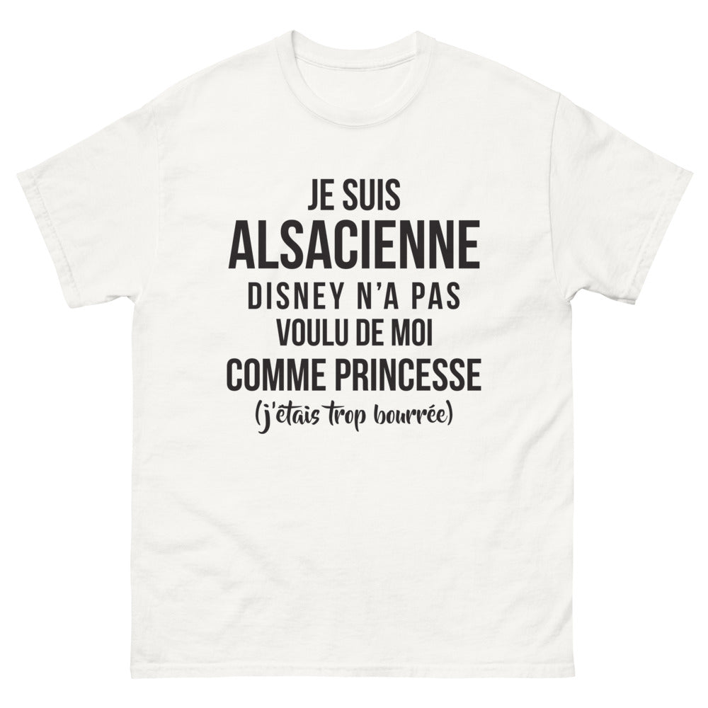 T-shirt Alsace blanc - La Princesse Oubliée avec humour