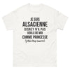 T-shirt Alsace blanc - La Princesse Oubliée avec humour