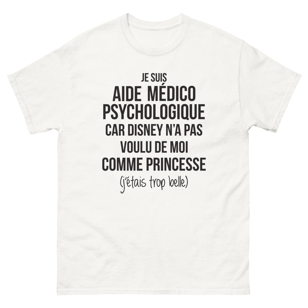 T-shirt Aide Médico-Psychologique blanc - Le côté princesse refusé