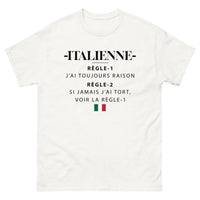 Thumbnail for T-shirt Italie blanc - Règle 1: J'ai toujours raison