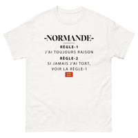 Thumbnail for T-shirt Normand blanc - Règle 1 : J'ai toujours raison