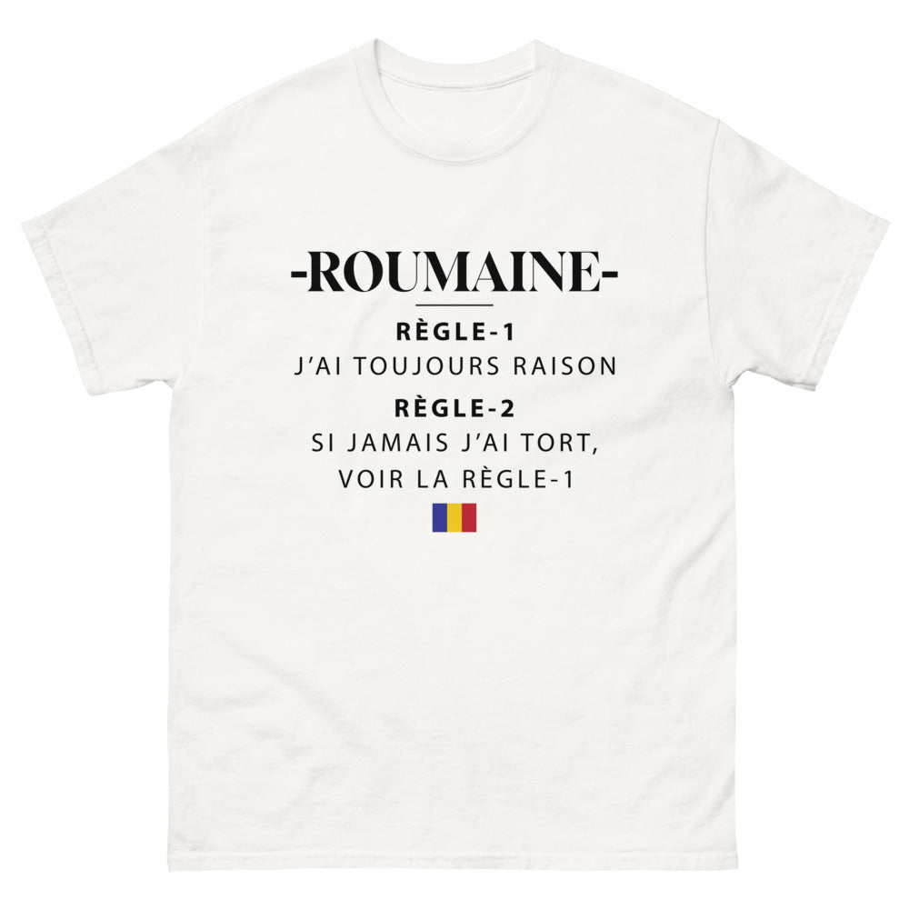 T-shirt Roumaine blanc - J'ai Toujours Raison