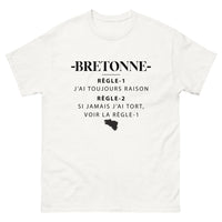 Thumbnail for T-shirt Bretagne blanc - Toujours Raison, Jamais Tort