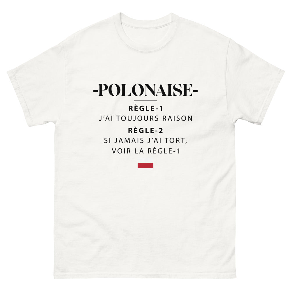 T-shirt Pologne blanc - J'ai toujours raison