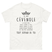 Thumbnail for T-shirt Cévenol blanc - Je suis Cévenole, je peux être douce…