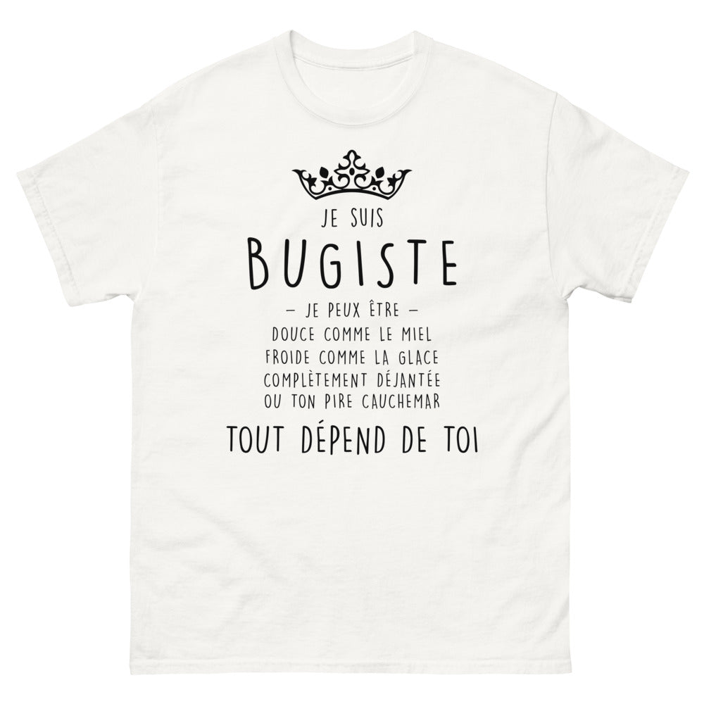 T-shirt Bugiste blanc - Douce et complètement déjantée