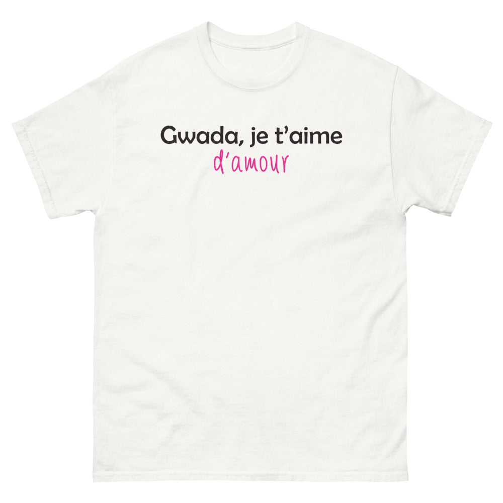 T-shirt Guadeloupe blanc - Je t'aime d'amour