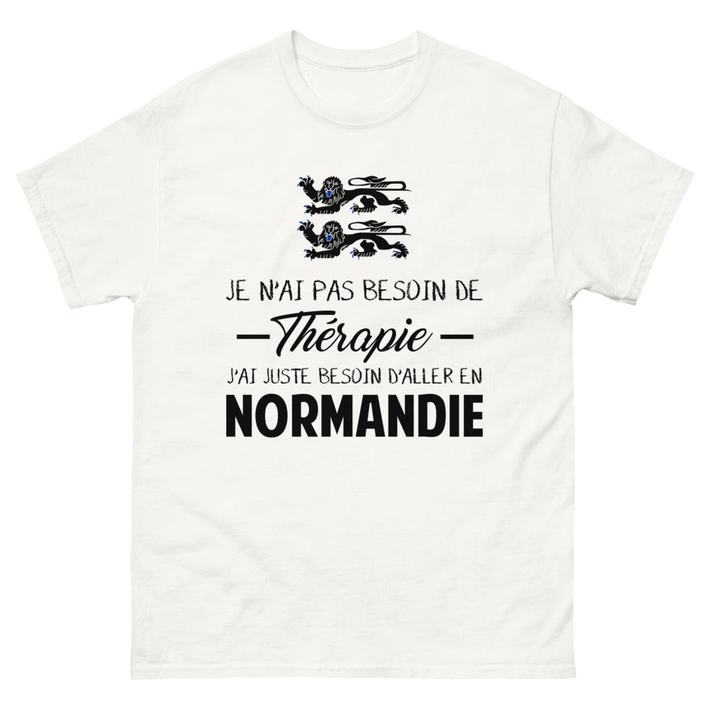 T-shirt Normandie blanc - Je n'ai pas besoin de thérapie
