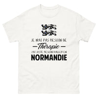 Thumbnail for T-shirt Normandie blanc - Je n'ai pas besoin de thérapie