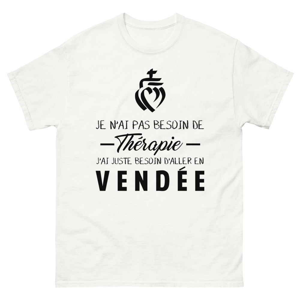 T-shirt Vendée blanc - Je n'ai pas besoin de thérapie