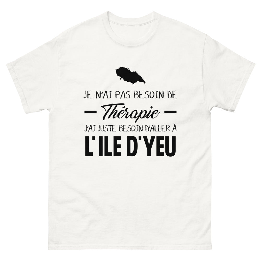 T-shirt Île d'Yeu blanc - Je n'ai pas besoin de thérapie