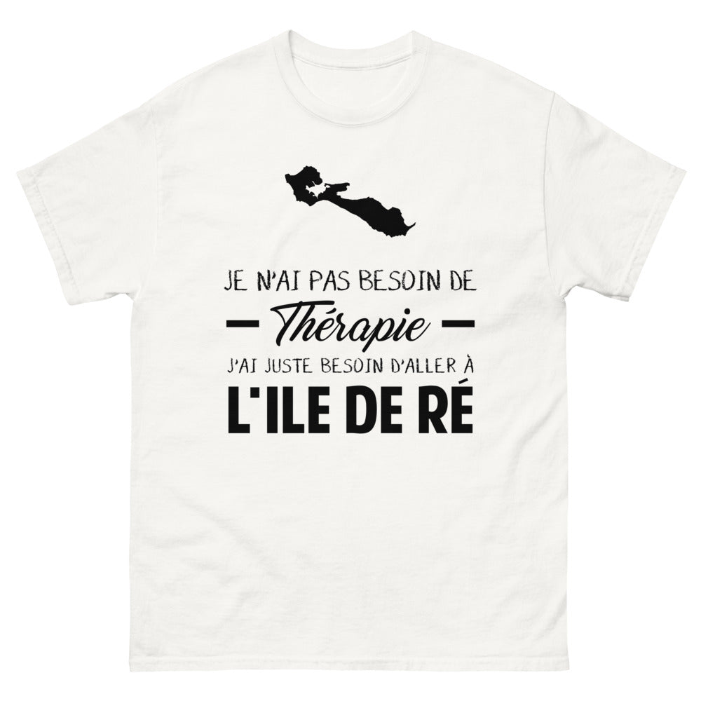 T-shirt Île de Ré blanc - Je n'ai pas besoin de thérapie