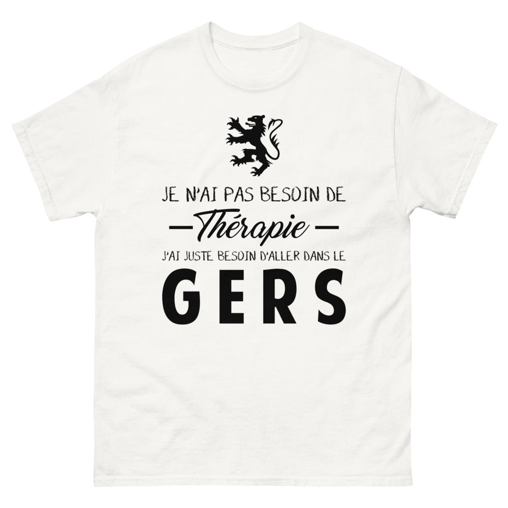 T-shirt Gers blanc - Thérapie ou Voyage ?