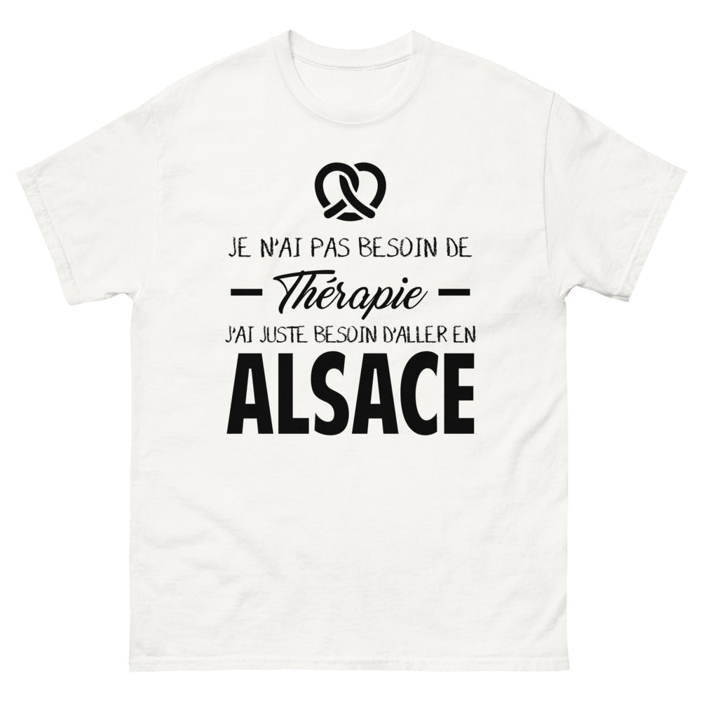 T-shirt Alsace blanc - Je n'ai pas besoin de thérapie