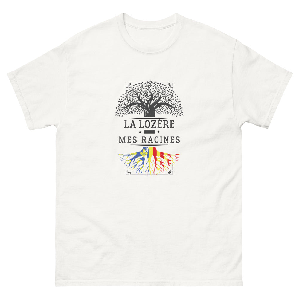 T-shirt Lozérien blanc - Mes Racines avec humour