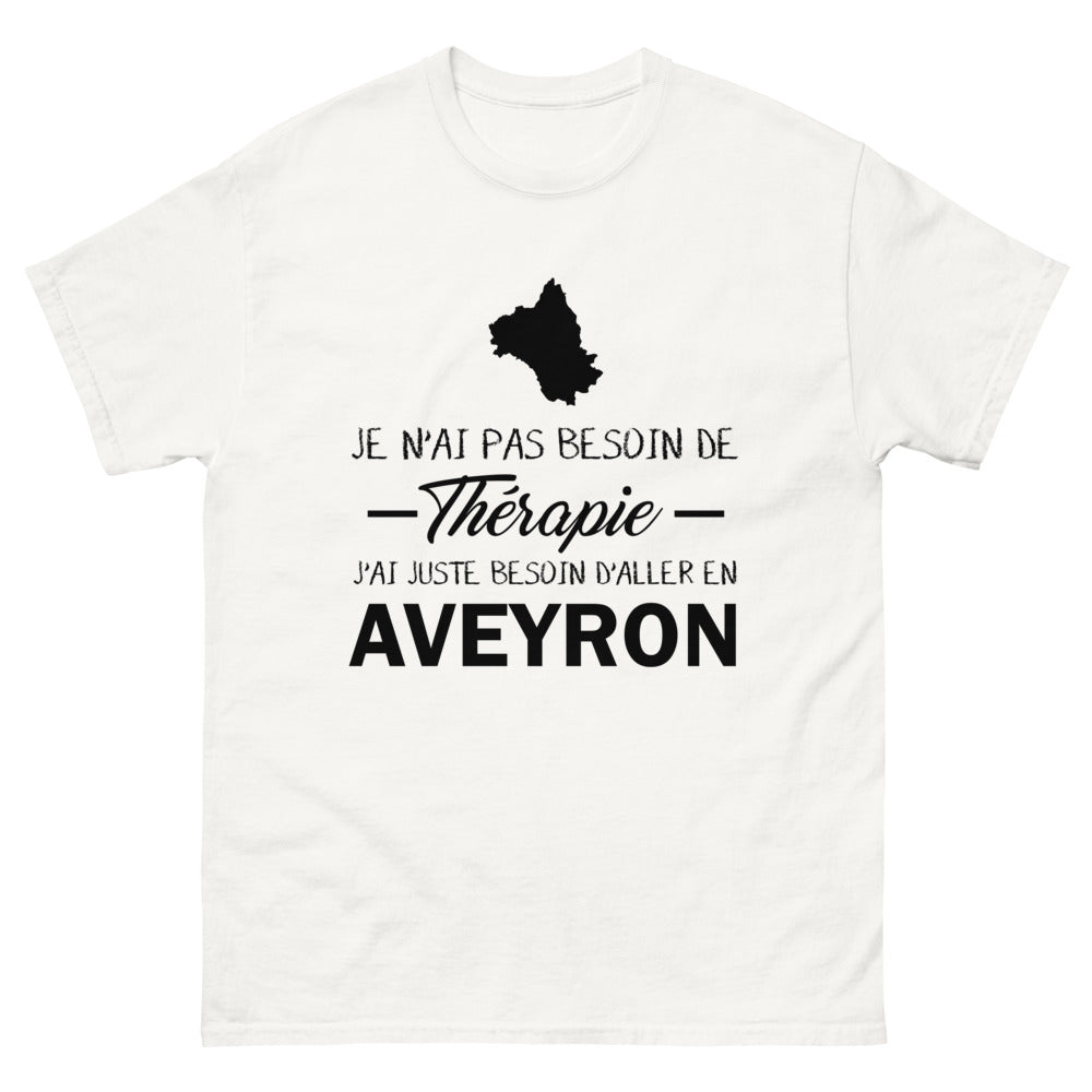 T-shirt Aveyron blanc - J'ai simplement besoin d'y aller !