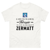 Thumbnail for T-shirt Zermatt blanc - Je n'ai pas besoin de thérapie