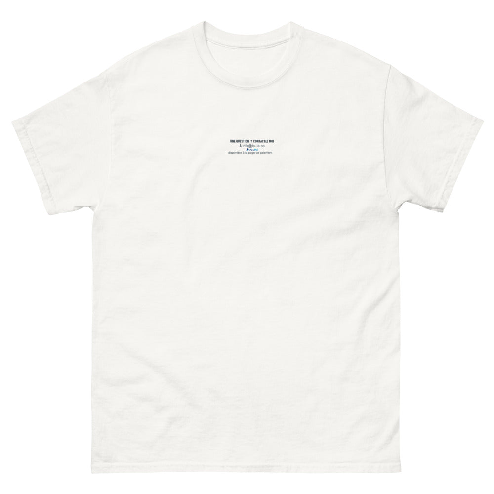 T-shirt humour blanc - Contactez-moi pour assistance rapide