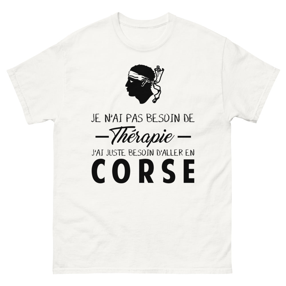 T-shirt Corse blanc - Je n'ai pas besoin de thérapie