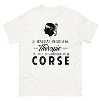 Thumbnail for T-shirt Corse blanc - Je n'ai pas besoin de thérapie