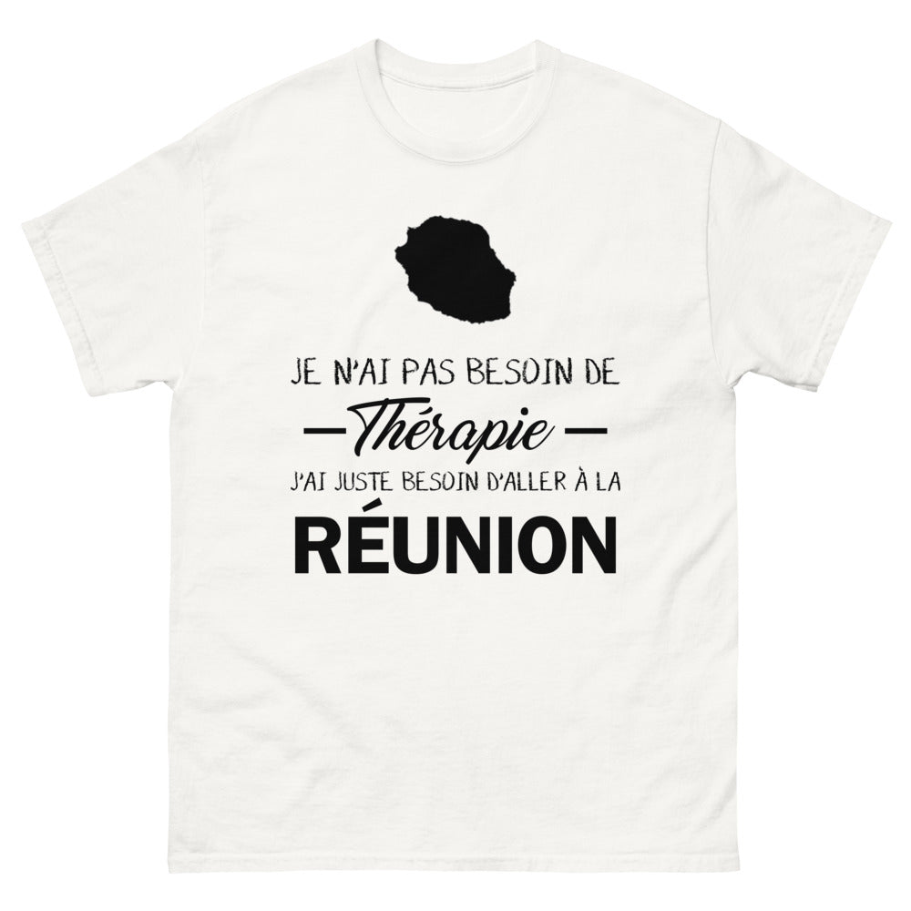 T-shirt Réunion blanc - Pas de thérapie, juste l'île