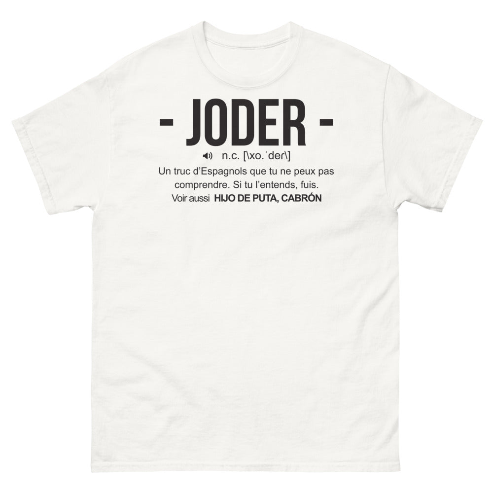 T-shirt Espagne blanc - Joder, humour piquant
