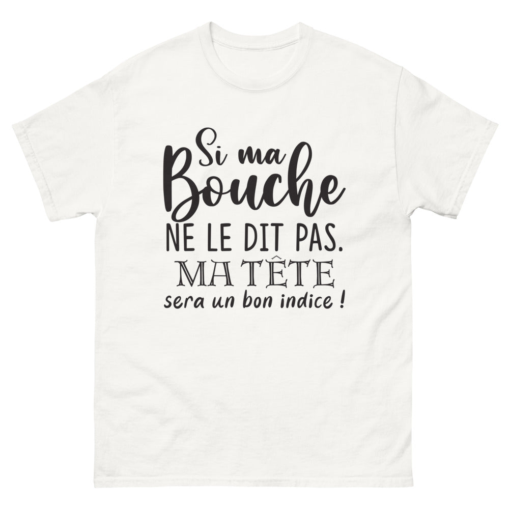 T-shirt humour blanc - Si ma bouche ne le dit pas