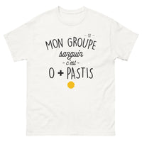 Thumbnail for T-shirt Sud blanc - Mon groupe sanguin c'est 0% Pastis