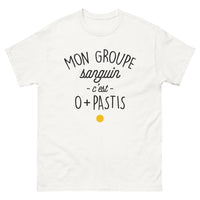 Thumbnail for T-shirt Sud de la France blanc - Mon groupe sanguin c'est O Pastis