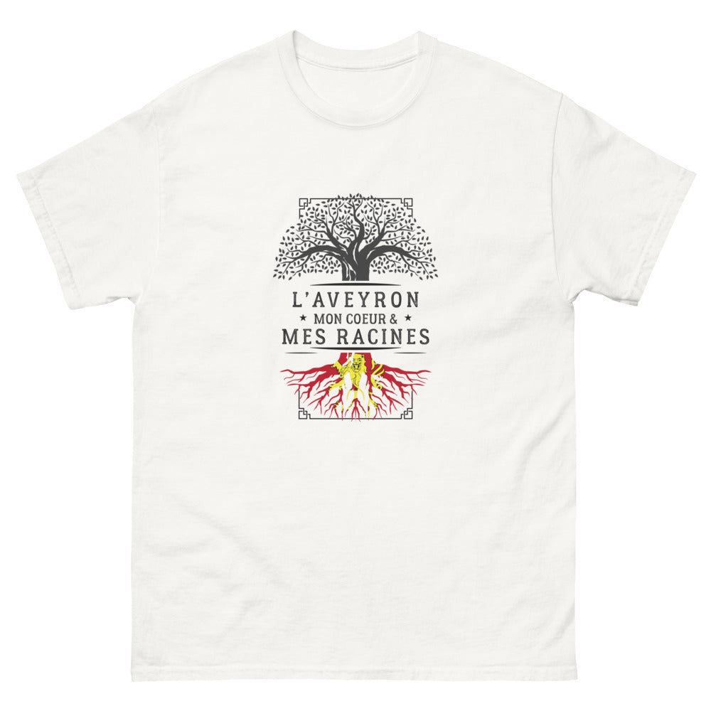 T-shirt Aveyron blanc - Mon cœur, mes racines