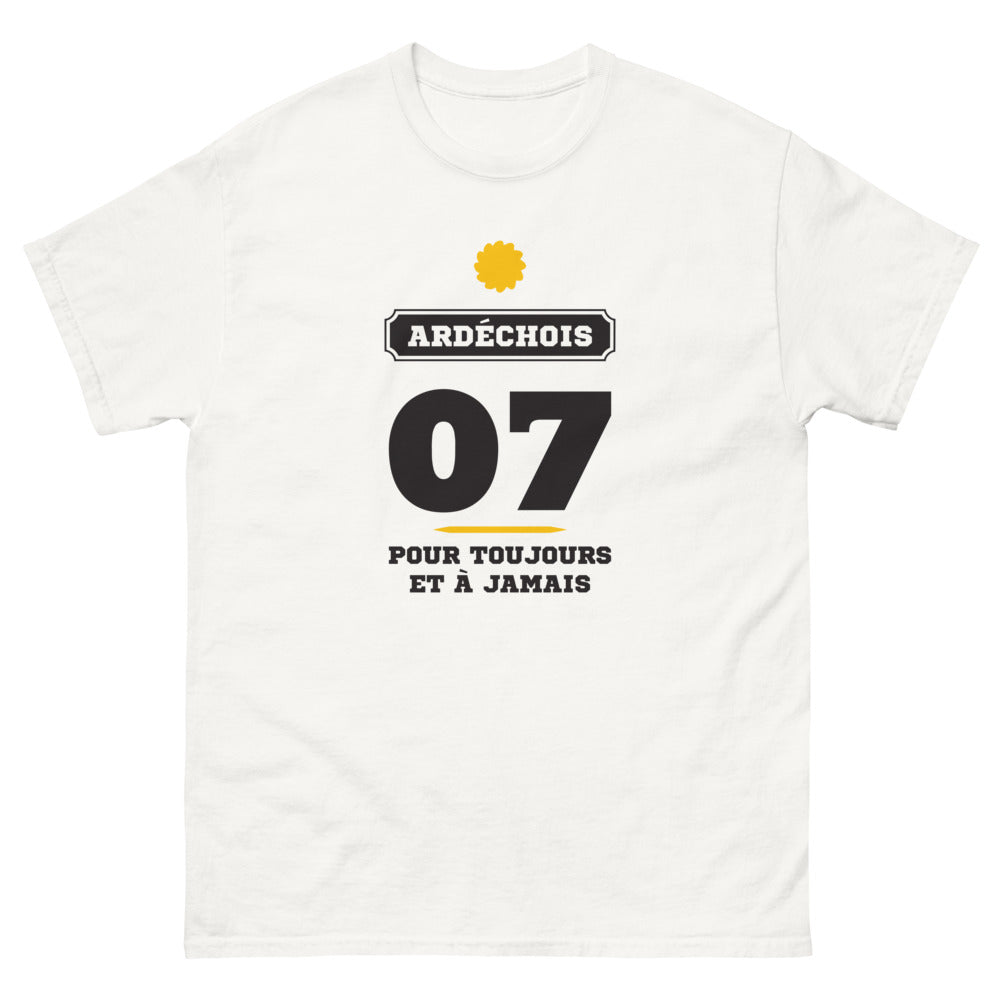 T-shirt Ardèche blanc - Fierté éternelle et humour local