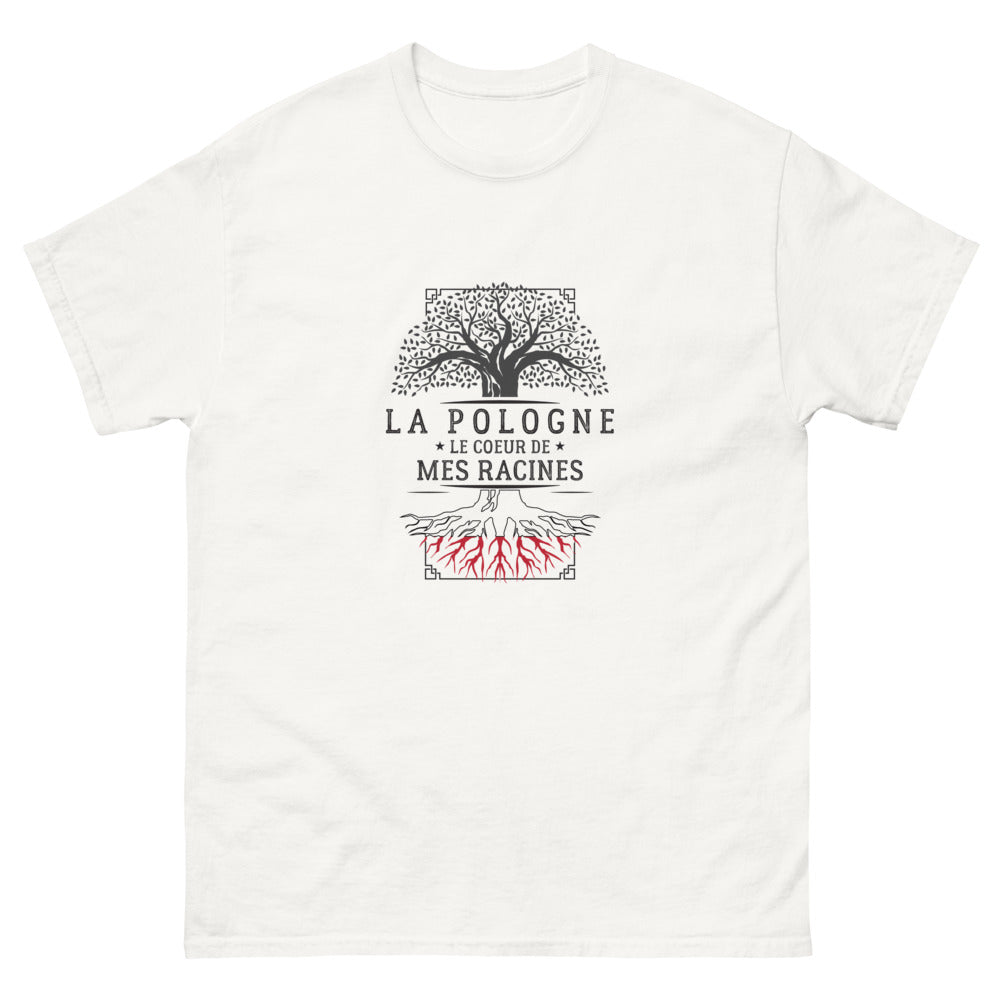 T-shirt Pologne blanc - Le Cœur de Mes Racines