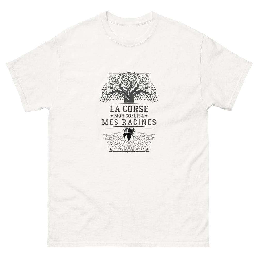 T-shirt Corse blanc - Mon cœur, mes racines