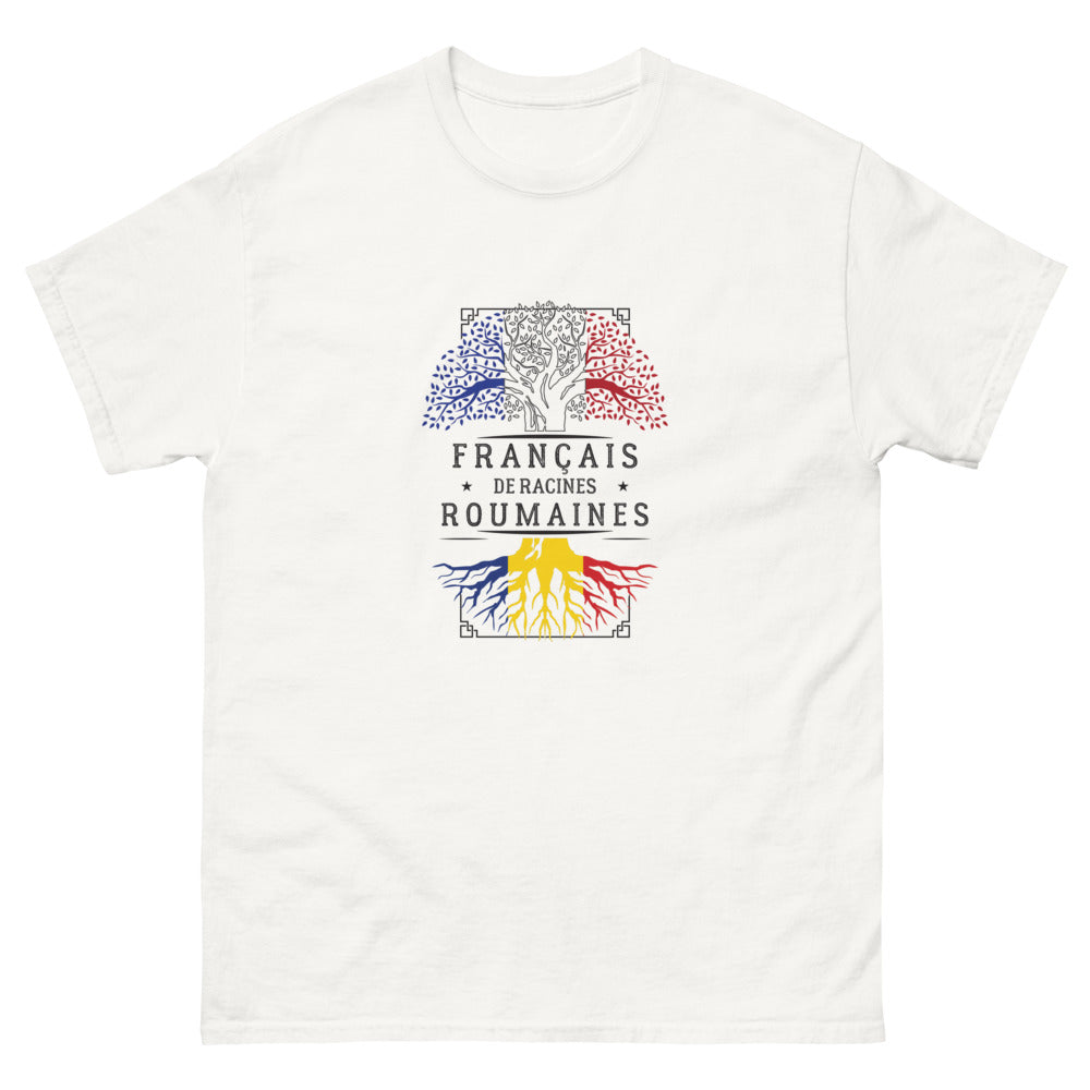 T-shirt Roumain blanc - Français d'origine avec humour