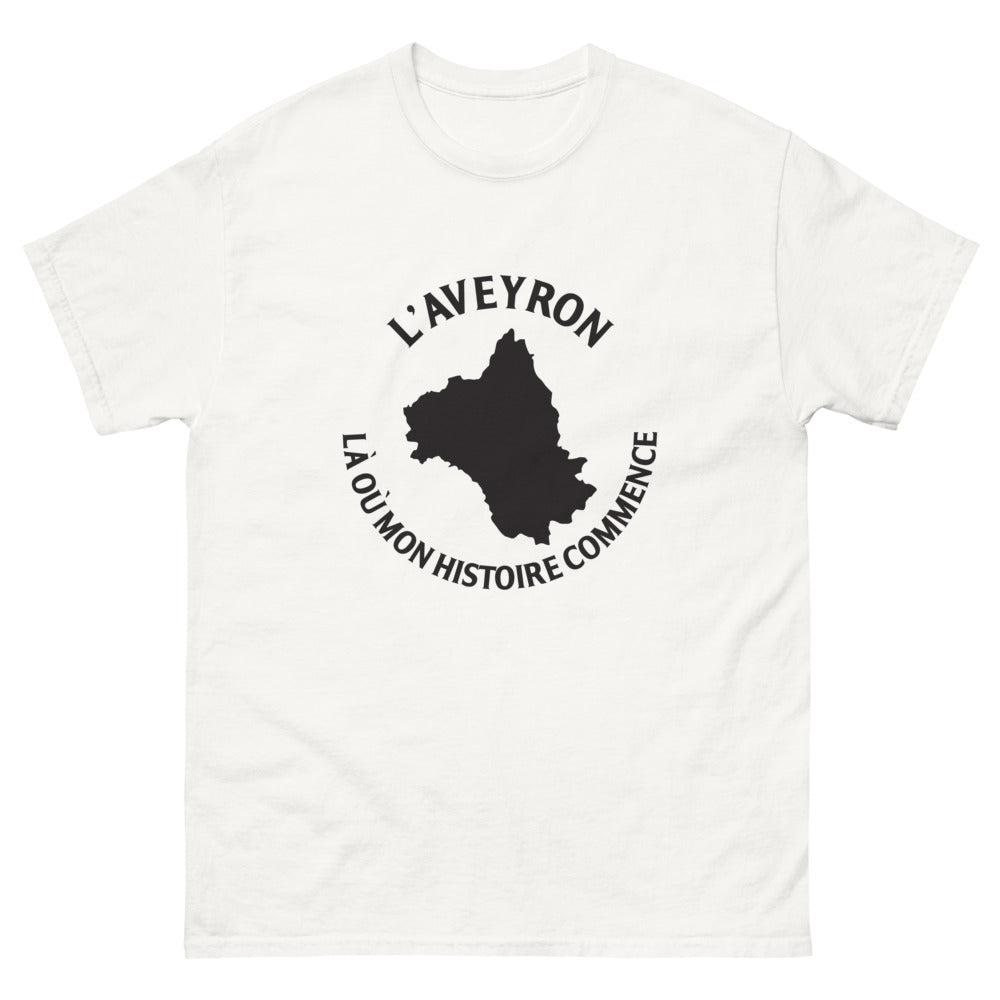T-shirt Aveyron blanc - Là où mon histoire commence