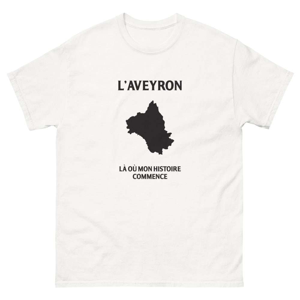 T-shirt Aveyron blanc - Là où mon histoire commence