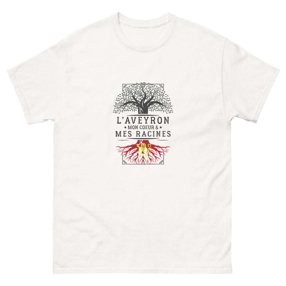 T-shirt Aveyron blanc - Mon cœur, mes racines