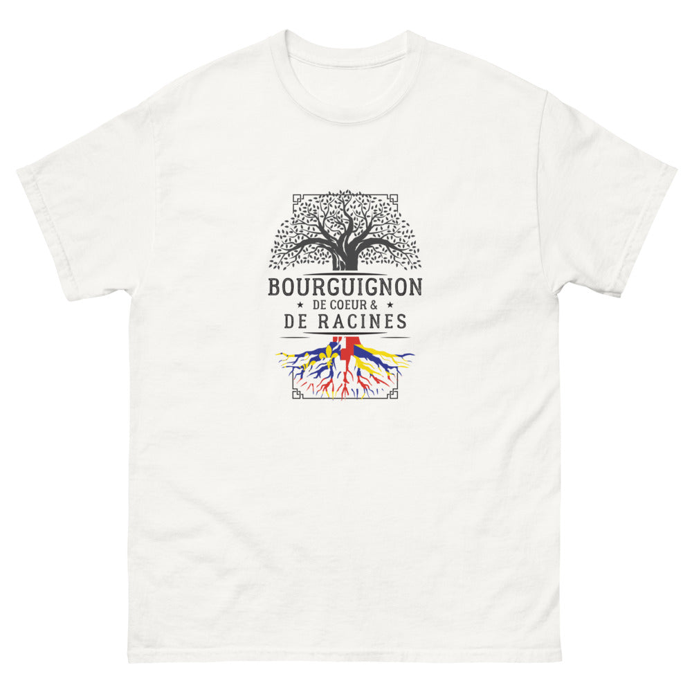 T-shirt Bourgogne blanc - Célébration humoristique des racines