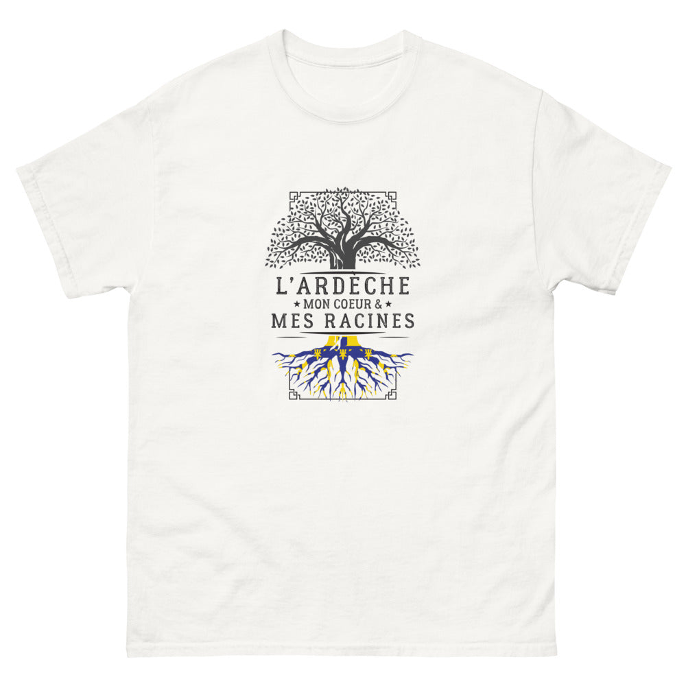 T-shirt Ardèche blanc - Mon cœur, mes racines