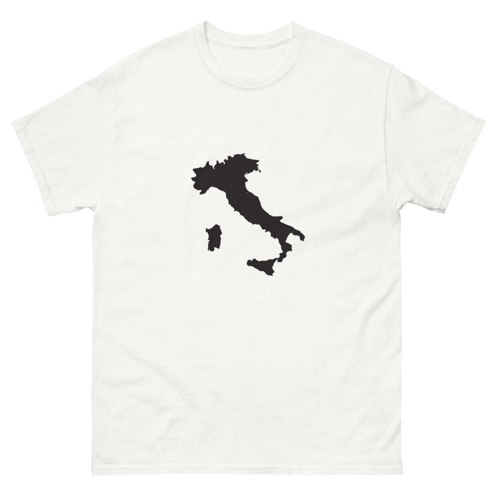 T-shirt Italie blanc - carte de l'Italie en style clair