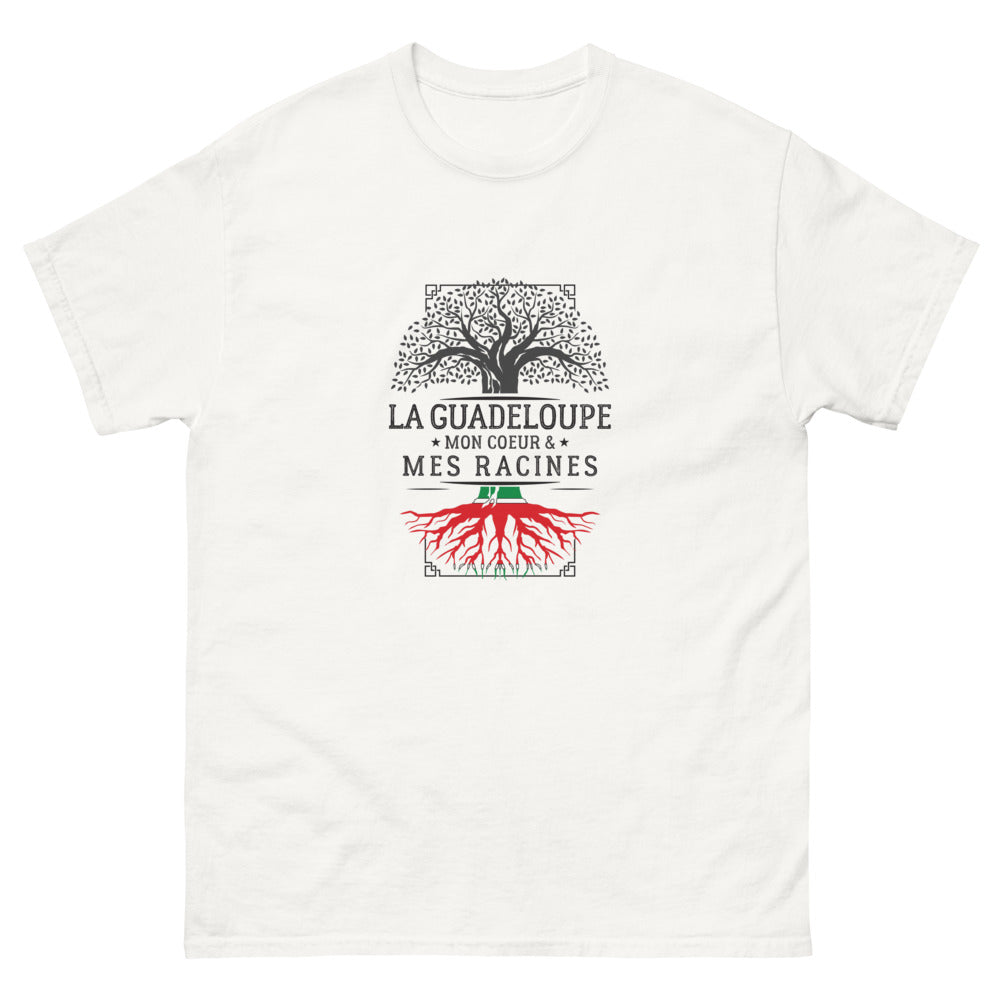 T-shirt Guadeloupe blanc - Mon cœur, mes racines