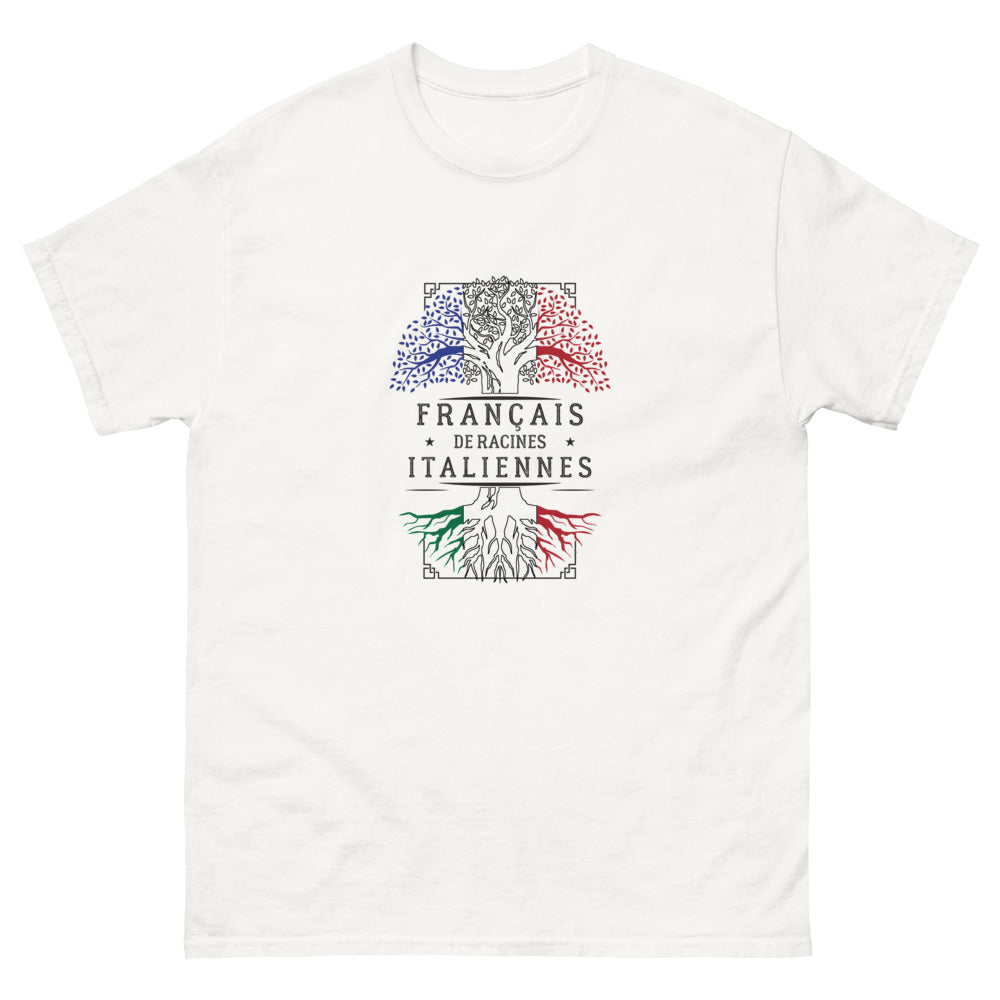 T-shirt Italie blanc - Héritage franco-italien avec humour
