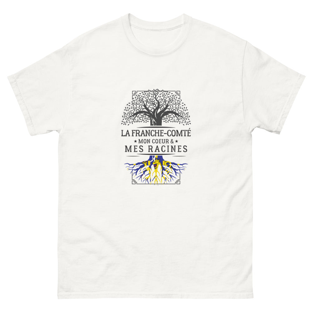 T-shirt Franche-Comté blanc - Mon cœur, mes racines