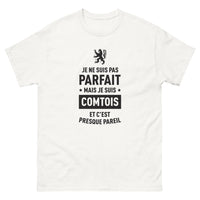 Thumbnail for T-shirt Comtois blanc - Je ne suis pas parfait, mais je suis Comtois