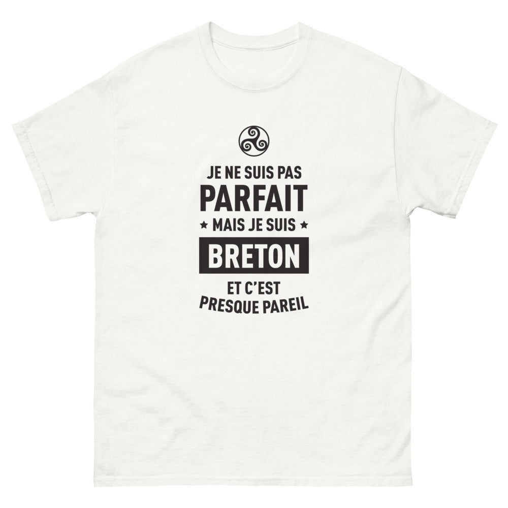 T-shirt Bretagne blanc - Je ne suis pas parfait mais je suis Breton
