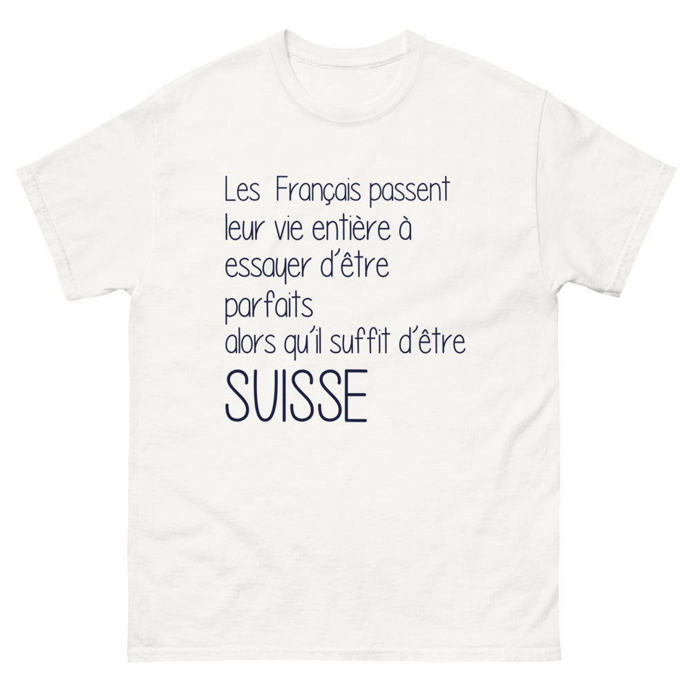 T-shirt Suisse blanc - Devenez parfait à la suisse