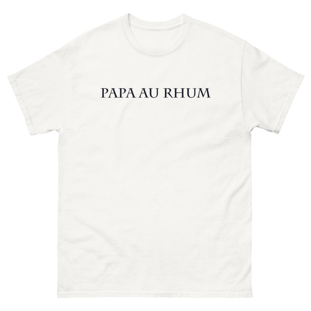 T-shirt cadeau pour papa blanc - Papa au Rhum humoristique